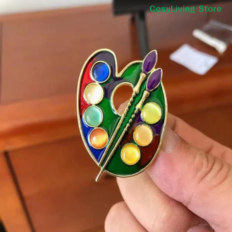 1개 에나멜 팔레트 브로치 쥬얼리 액세서리 선물 DIY 의류 바느질 용품 여성 의류 코트용