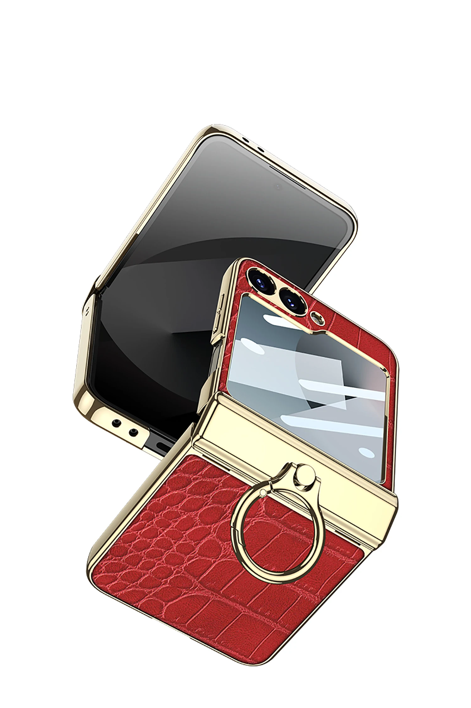 Luxury Plating Leather case for Samsung Galaxy Z Flip 6 magnetic all-included hi