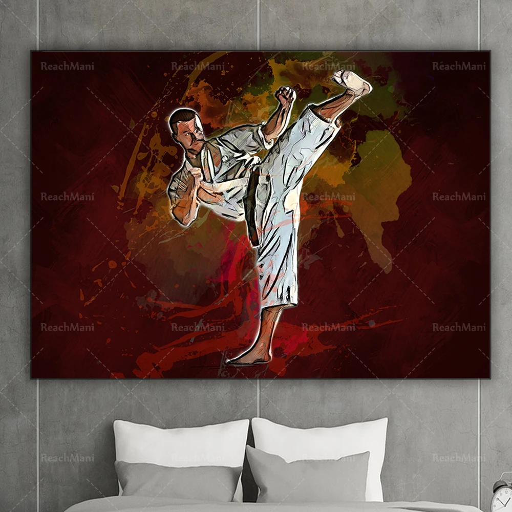 Canvas Martial Arts Room Decor Karate Poster Martial Arts Canvas