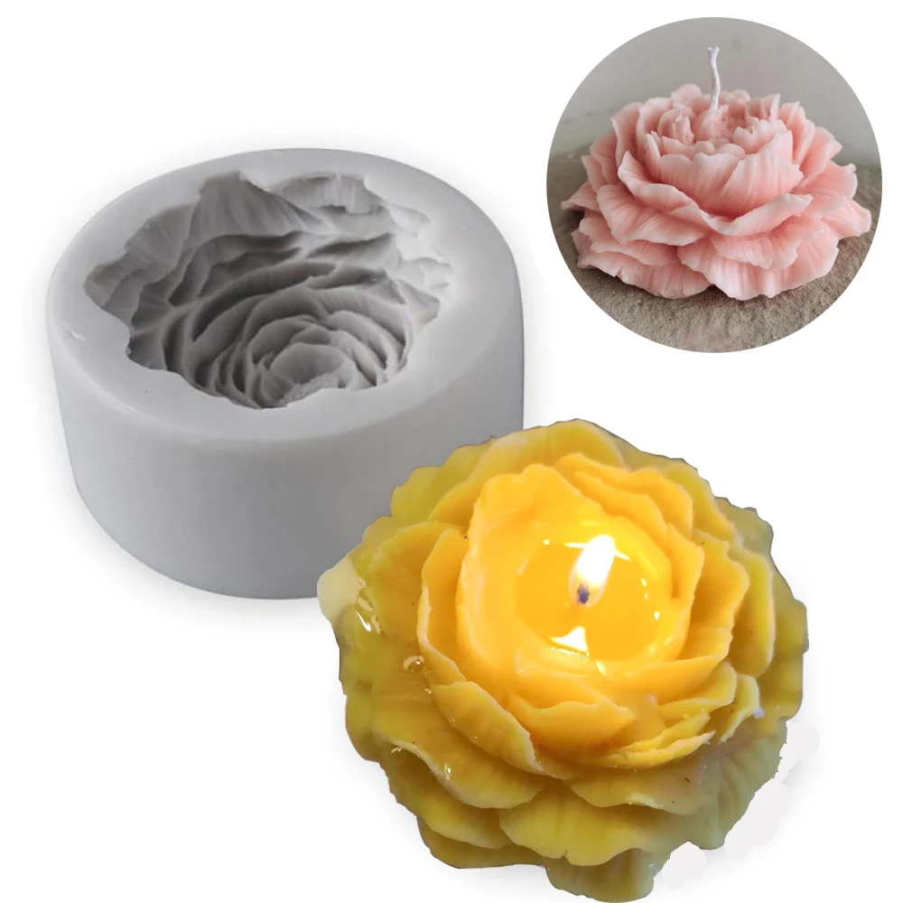 Rose Candle Mold Easy To De-mold For Diy Candle Soap Plaster Ornament  Fondant