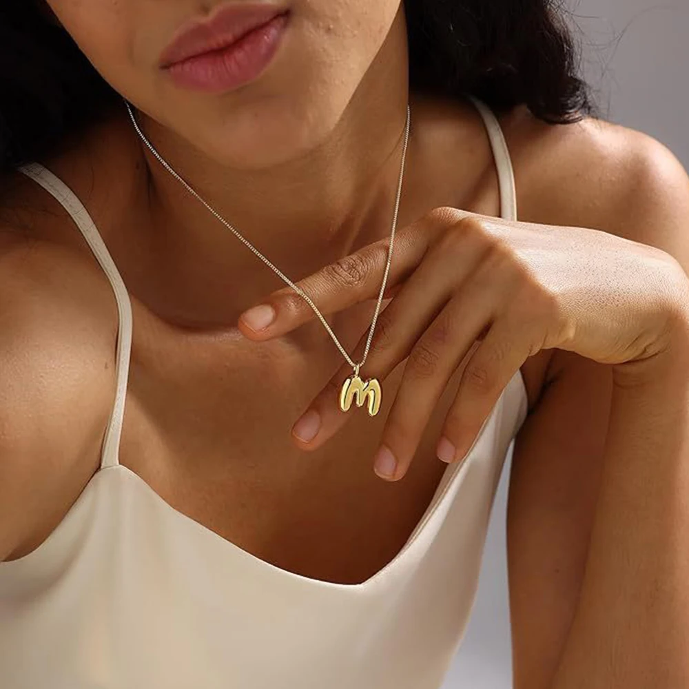 A-Z Tiny Letter Pendant Neckalce for Women Stainless Steel Gold Plated Mini Alphabet Metal Choker Trendy Jewelry 2025 New Bijoux