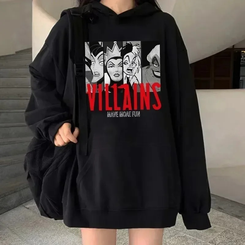 Disney Anime Hoodie Cartoon Villain Printed Sweatshirt Autumn Women's Casual Clothing Winter Harajuku Long Sleeved Pullover 2