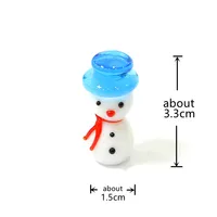 Christmas Decoration Cute Miniature Glass Snowman Figurine Ornament for Home Desktop Fairy Garden Decor New Year Xmas Party Gift 2