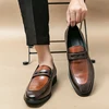2024 Luxury Brand Black and White Color Block Casual Men's Skating Classic Style Thick Bottom High Quality Indian Leather Shoes 2