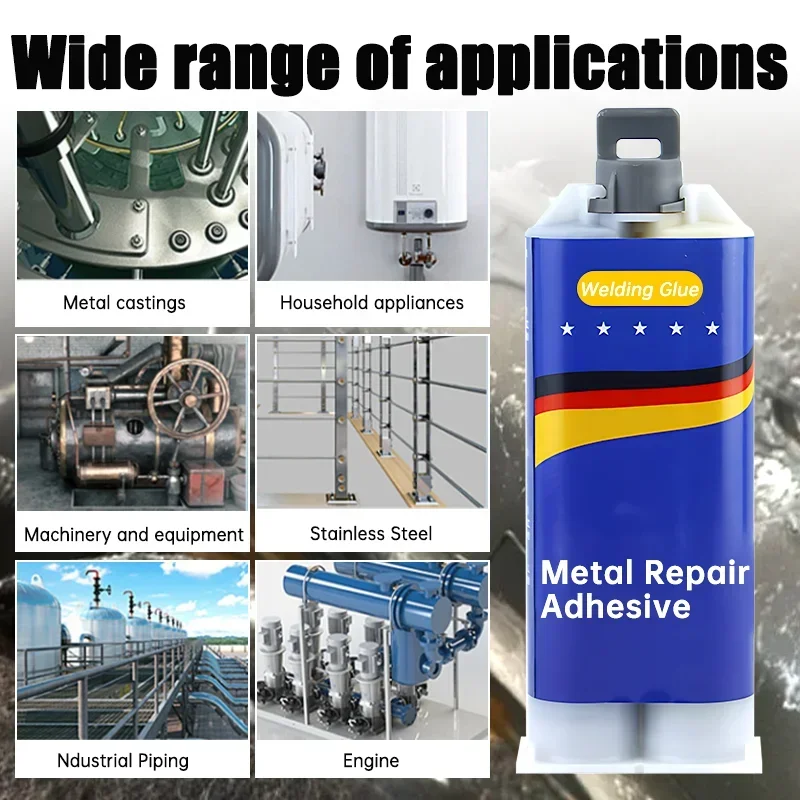 High-Strength Metal Repair Epoxy Adhesive - Heat & Cold Resistant Welding Glue & Leak Repair Paste