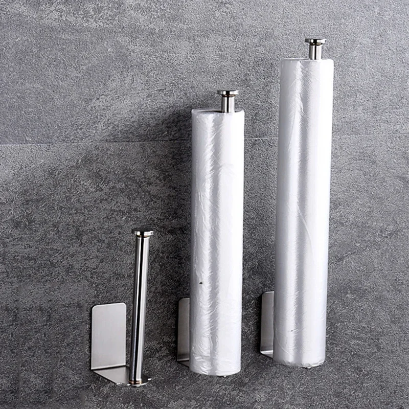 Self Adhesive Toilet Paper Holder Wall Mount No Punching Stainless Steel Tissue Towel Roll Dispenser Bathroom Kitchen paper towel rack,toilet roll holder