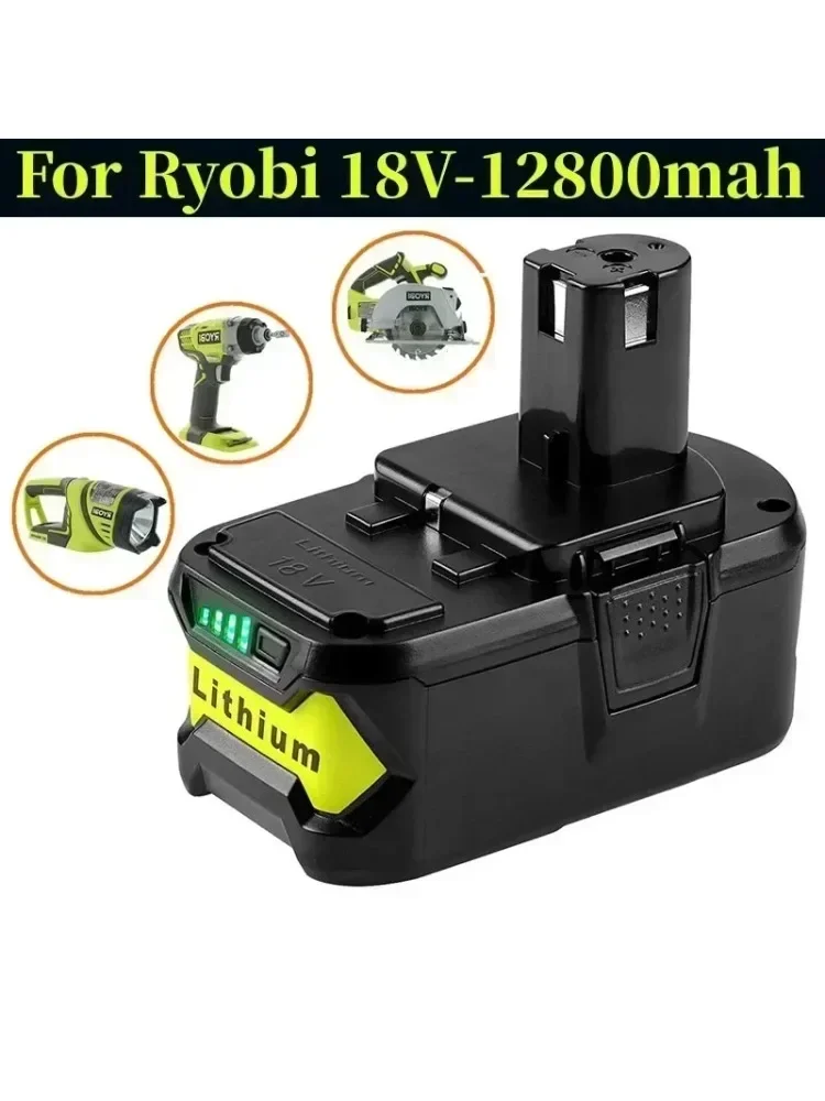

New Replace Ryobi ONE18V Wireless Power Tool BPL1820 P108 P109 P106 RB18L50 RB18L40 Lithium Ion Battery 12800mah 18Vcharger