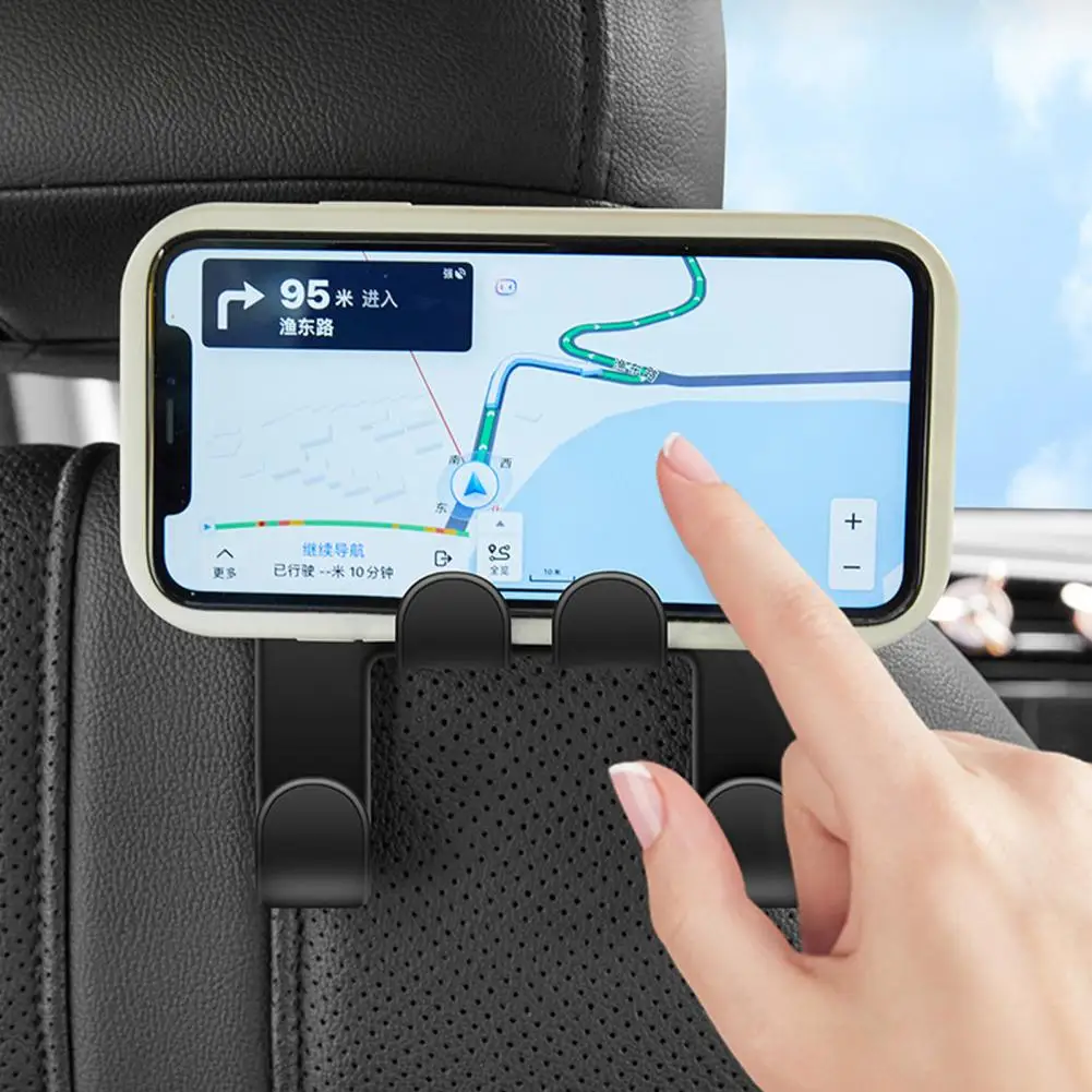 

Chair Hook for Hanging Items Sturdy Space-saving Car Seat Backrest Hooks Easy Installation Multifunctional Phone Holder for Easy