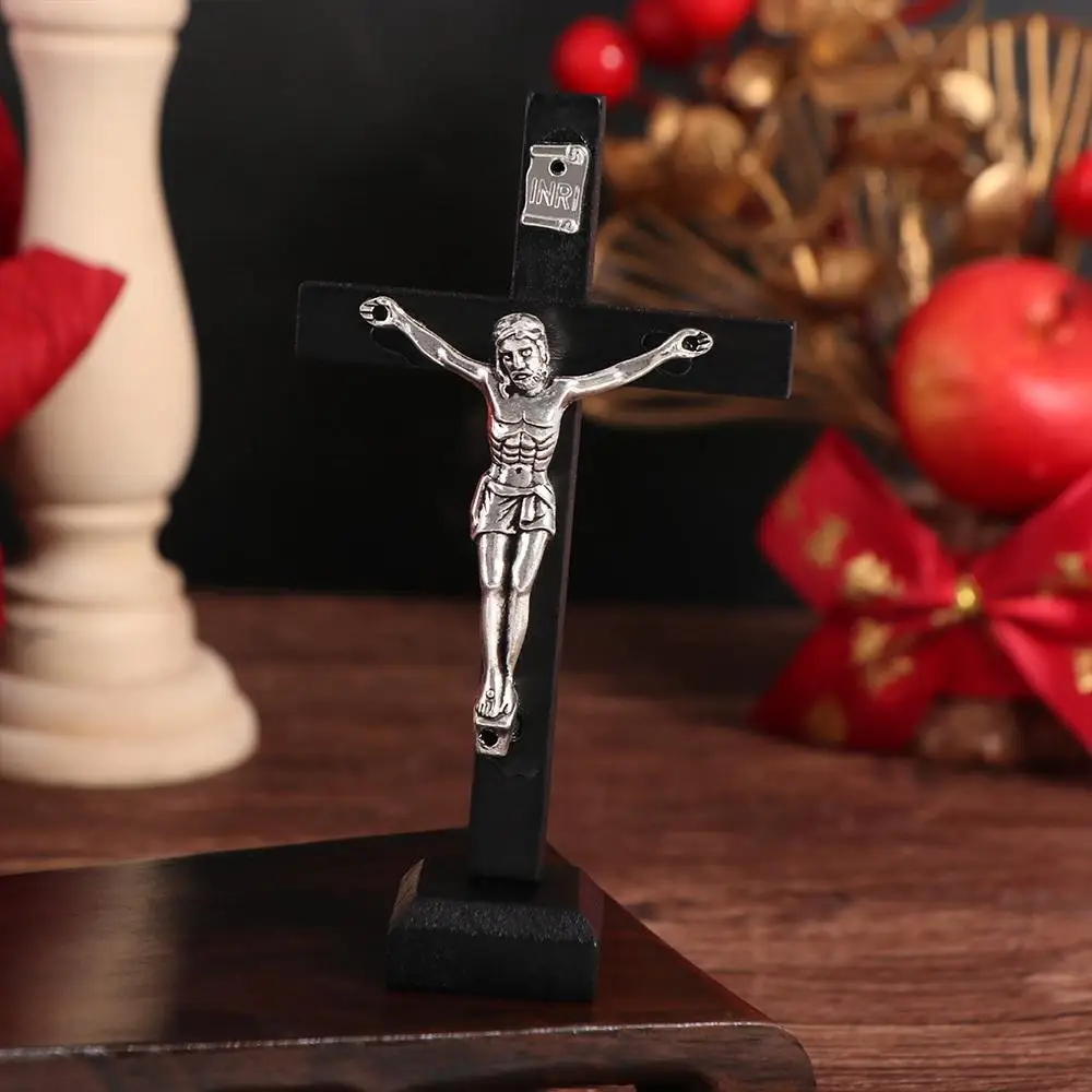 Wooden Jesus Cross Stand