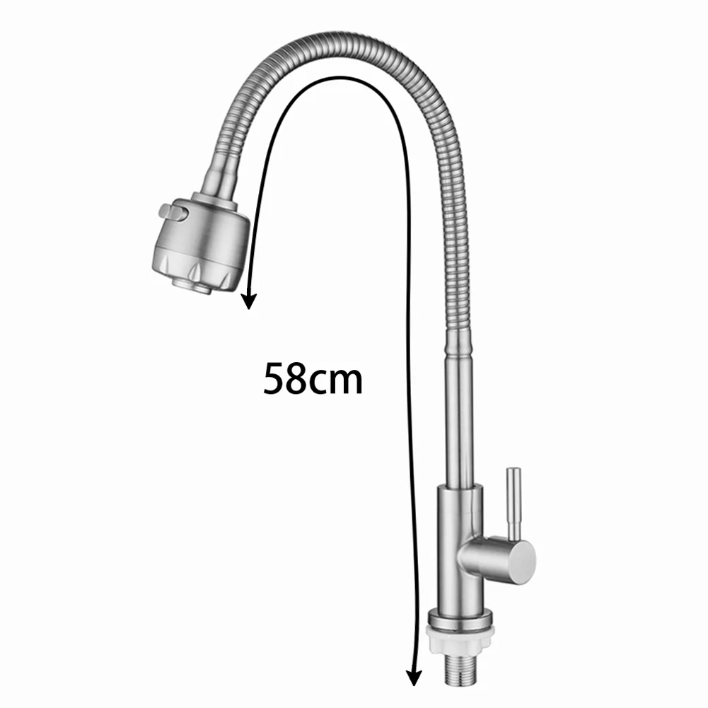 1Pc Kitchen Faucet 304 Stainless Steel Tap Water Purifier Single Cold Lever Hole Tap Deck Mounted For Kitchen Bathroom Hardware