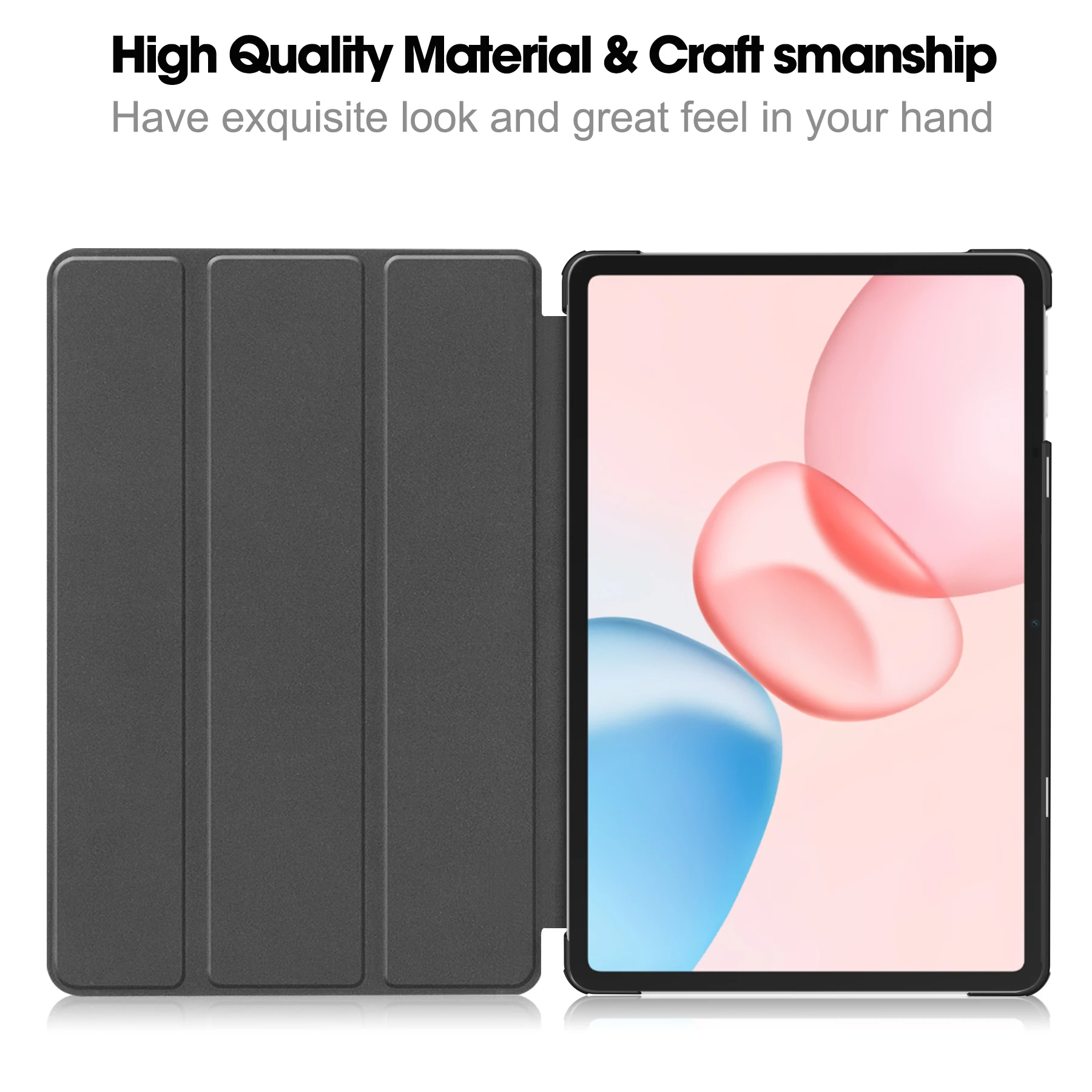 Premium Tri-Folding PU Leather Stand Cover with Auto Wake Function