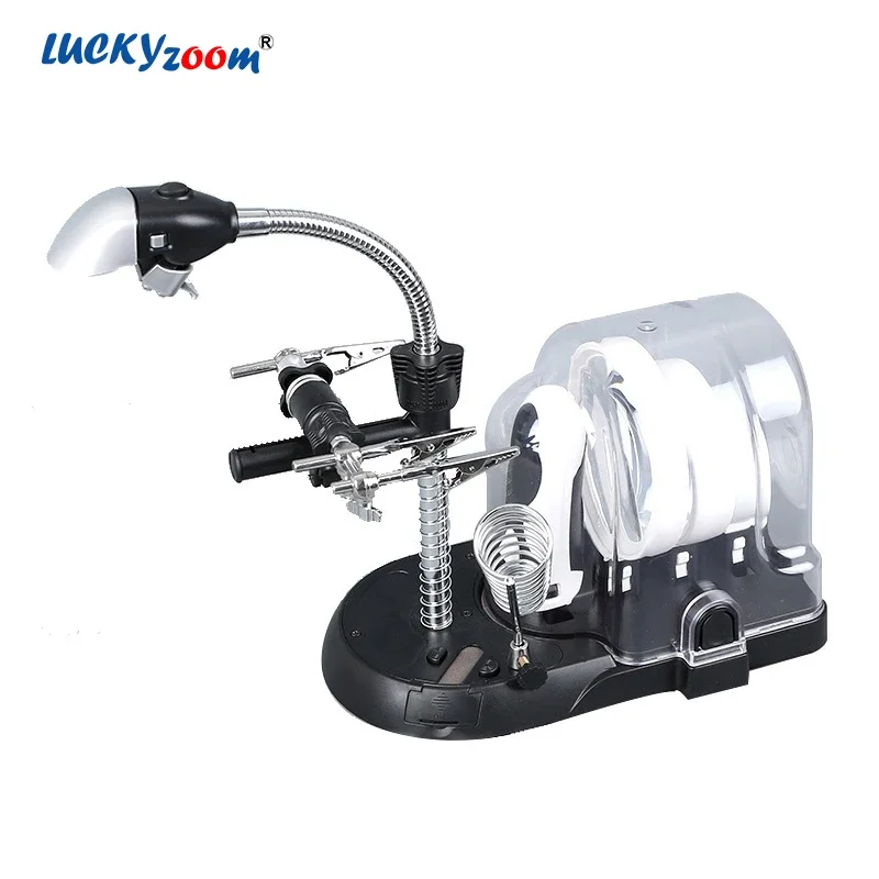 

Desktop Welding Magnifier With Led Light 5X 6 LED Magnifier Lamp 2.5X 16X Magnifying Glass Soldering Phone Repair Table Loupe