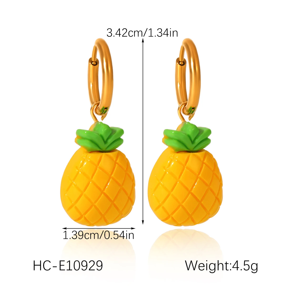 Bunte schöne Frucht Erdbeere Orange Pfeffer Ananas Ohrringe Charmante Edelstahl Damen Ohrringe Modischer Schmuck – Detail 6
