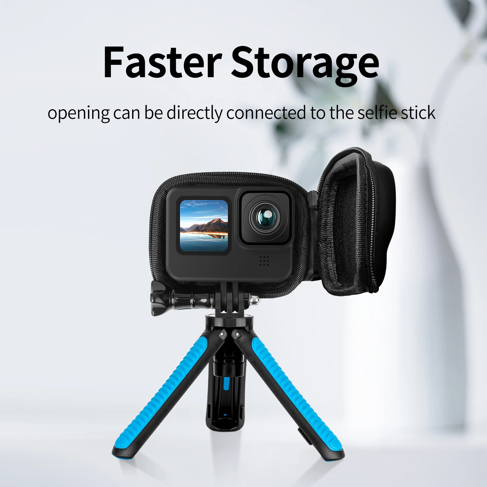 TELESIN GoPro 12 Hero 12 11 10 9 용 미니 EVA 보호 보관 가방 블랙 액션 카메라 방수 박스 마운트 Go Pro 액세서리