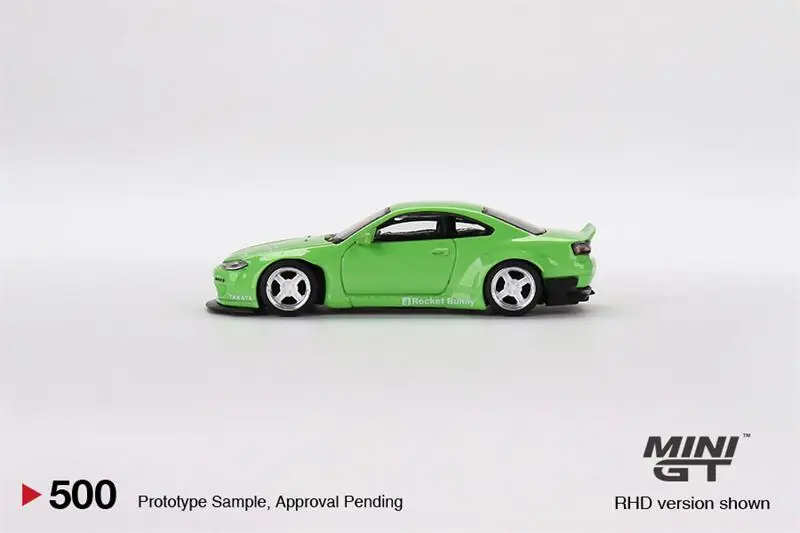 

Мини GT 1:64 Nissan Silvia Pandem S15 зеленая модель автомобиля RHD