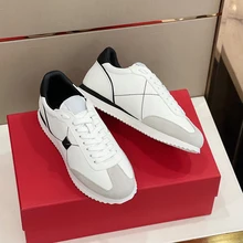  2023 Luxury Shoes Leather Fashion A Brand Rivet Design Men Sneakers Autumn High Quality Lace-up Breathable Casual Women Shoes 