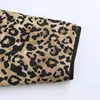 TRAF Parkas Leopard Winter Coats Woman Vintage Animal Print Quilted Jacket Women Autumn Long Sleeve Padded Jacket Short Coats 5