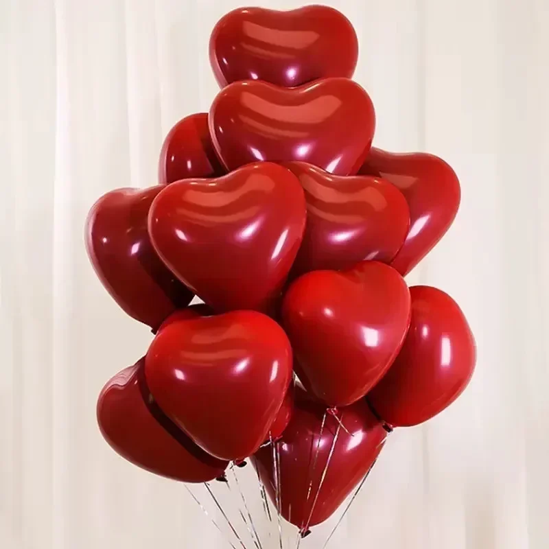 Red Heart Balloons 50/10pcs Inflatable Latex Balloon Valentine Day Wedding Party Anniversary Decoration Supplies