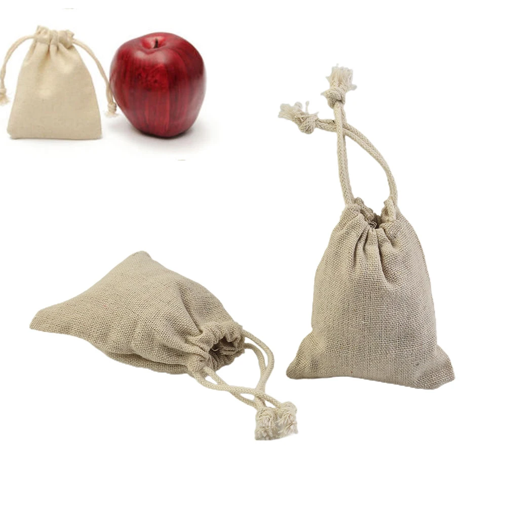 

50Pc Set Small Linen Jute Drawstring Gift Bags Pouch Candy Favor Holder Jewelry Gifts Bag Christmas Party Wedding Favours Sack