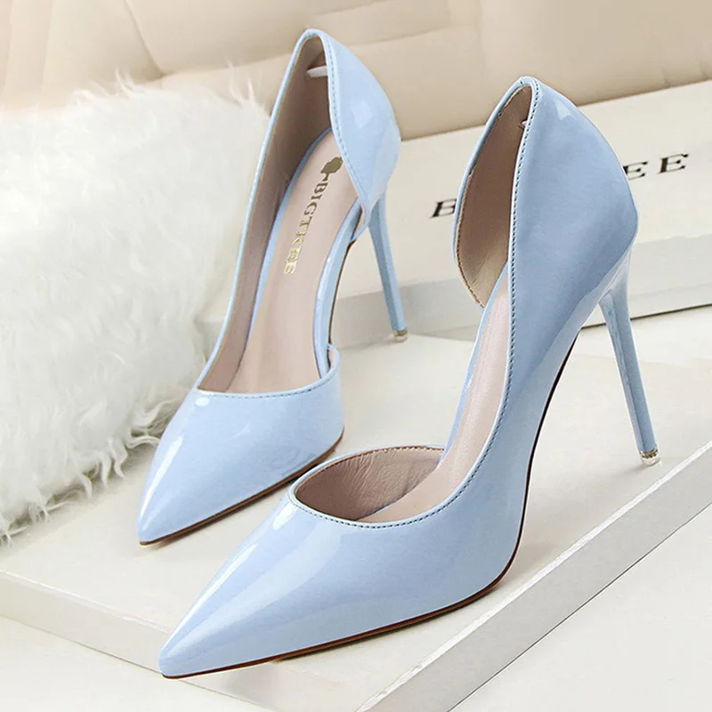 BIGTREE Shoes Patent Leather Heels 2024 Fashion Woman Pumps Stiletto Women Shoes Sexy Party Shoes Women High Heels 12 Colour