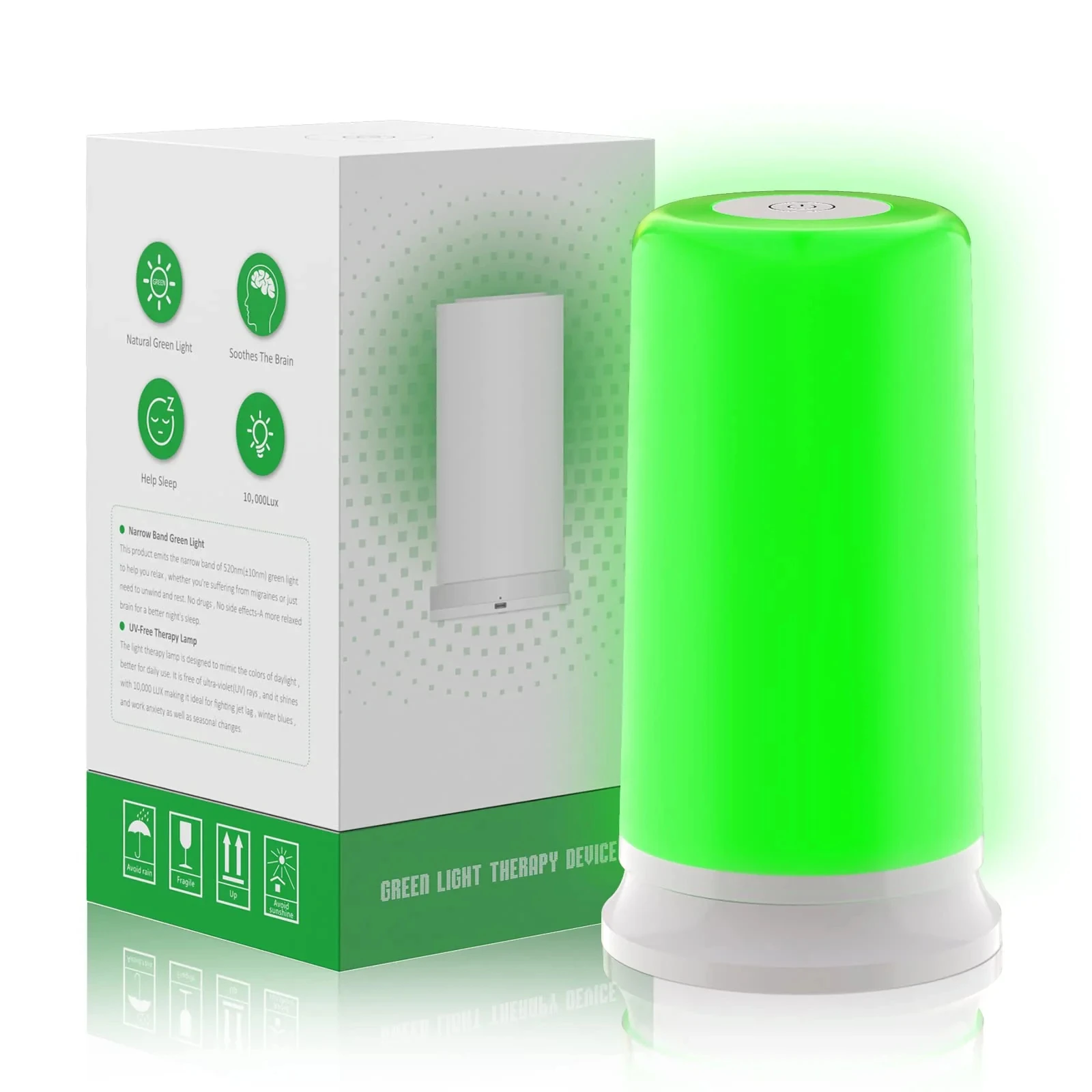 Green Light Therapy Lamp for Migraine Relief