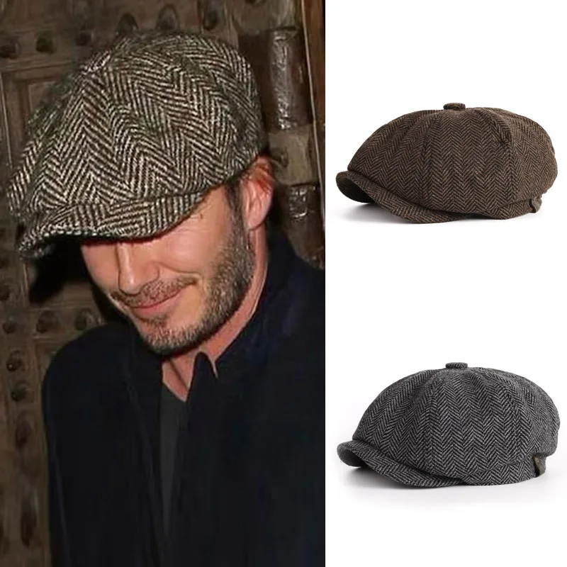 Retro British Style Newsboy Cap Men Cotton Ascot Cap Khaki Male Spring Summer Vintage Brand New Octagonal Flat Cap 1