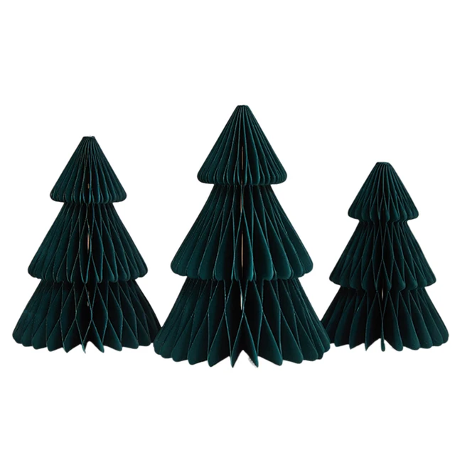 3Pcs Mini Christmas Tree Honeycomb Christmas Tree Paper Christmas Tree for Christmas Winter Festival New Year Decoration 2