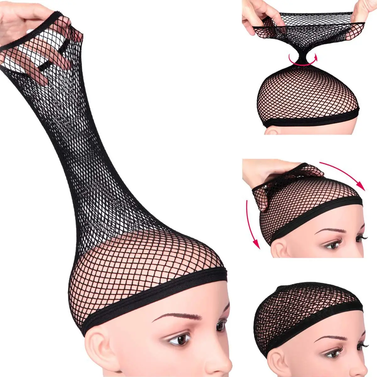 Dream lover Mesh Wig Cap for Long Hair, Hair Net for Wig, Hair Cap for Wigs, Black,