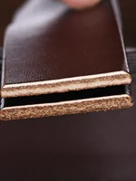 Pure Calfskin Belt Smooth Surface No-Punching Auatic Bule Men's Leather Belt No-Tooth No-Punching Pants Waist Belt