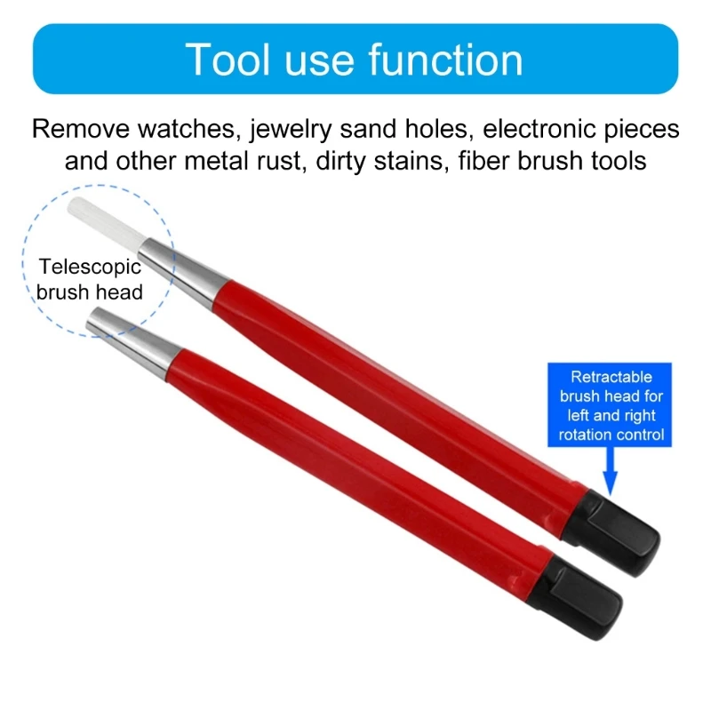 3Pcs Rust Remove Brush Pen Scratch Brush Pen Set Scratch Tool for Fiberglass, Jewelry, Watch Repair Rust Coin Cleaning Easy Use