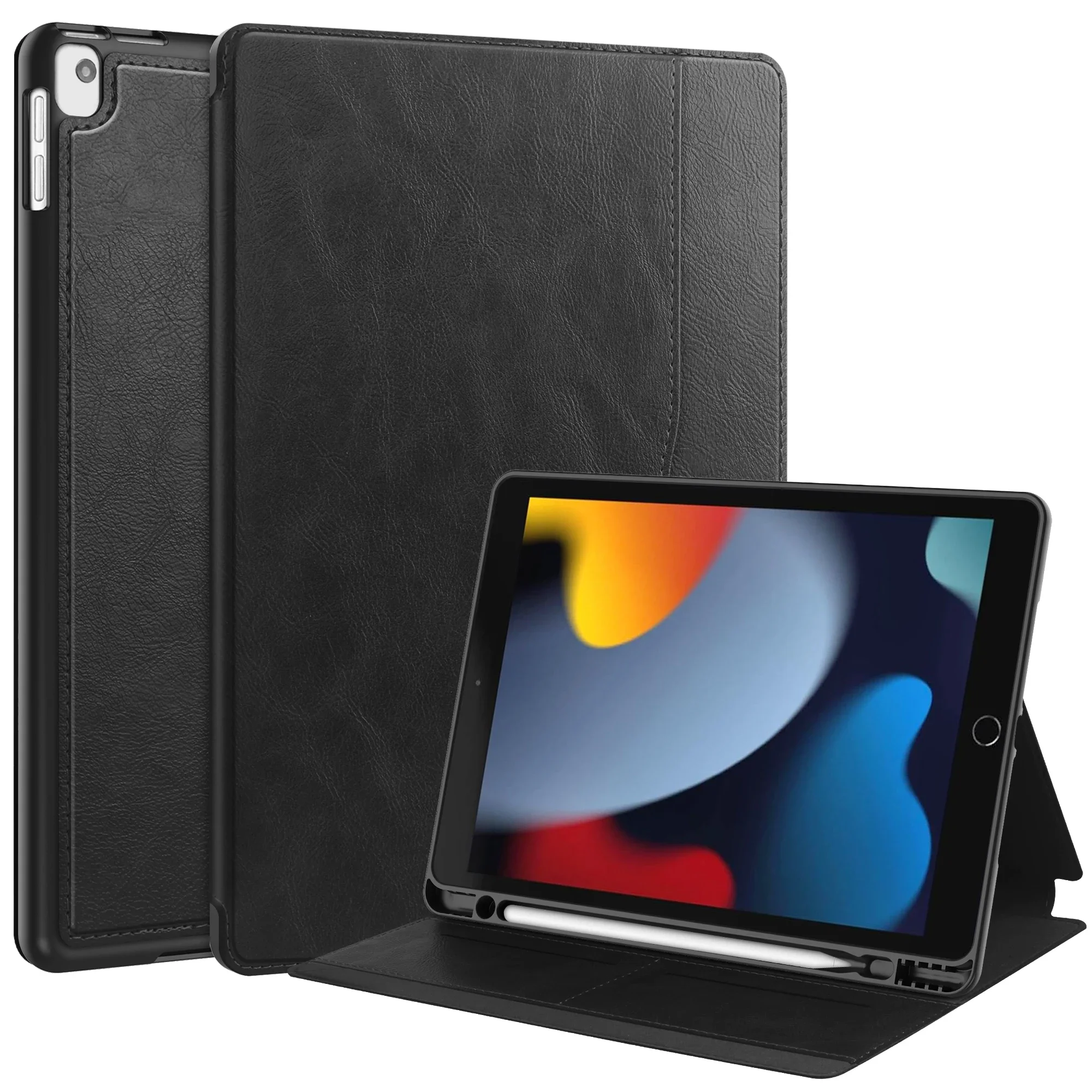 Magnetic Flip Business PU Leather iPad Case with Pen Holder