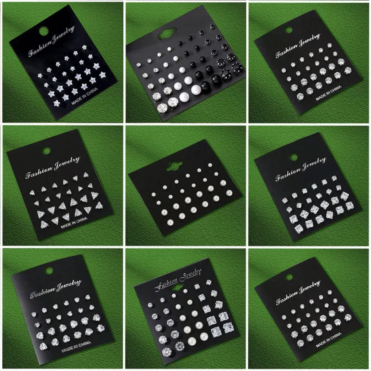 12 Paar Set Edelstahl-Ohrstecker mit Zirkon-Knospen Runde Ohrringe Unisex Modeschmuck Geschenke – Detail 1