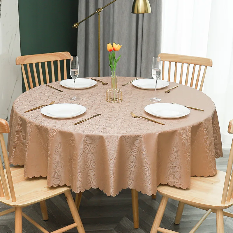 

Nordic Big Round Tablecloth Luxury Table PU Table Cover Anti Scalding Waterproof Tablecloth Hotel Wedding Decoration No Washing