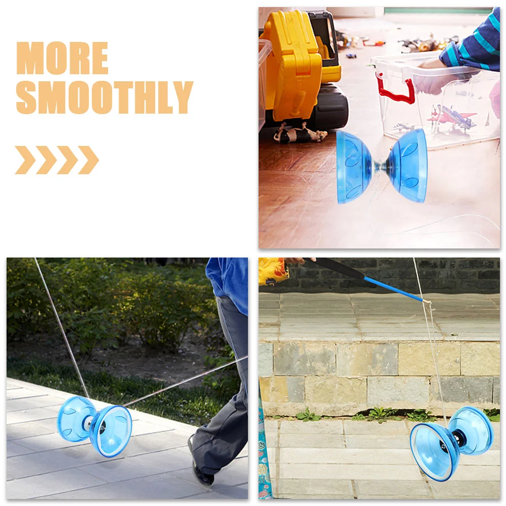 1 Set Clear Diabolo Yoyo Outdoors Playthings Bearing Chinese Yoyo Diabolo Toy Plaything Outdoor Toy for Exercise diabolo toys