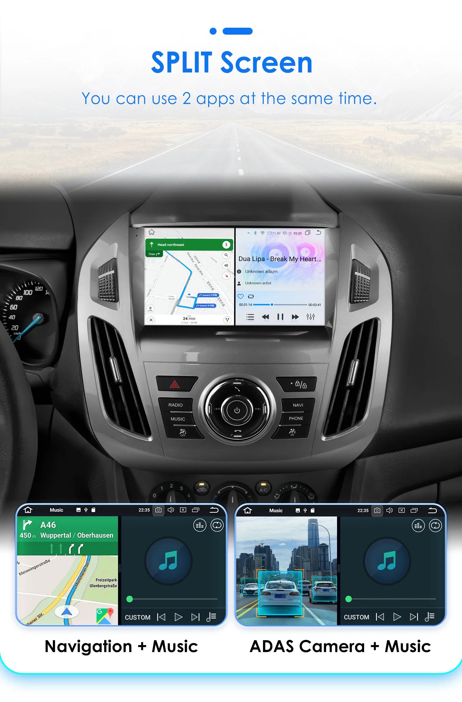 9" Hizpo 2Din CarPlay Android Auto Autoradio für Ford Transit Tourneo Connect 2013 - 2018 UI7862 Multimedia 4G RDS DSP GPS Navi – Detail 35
