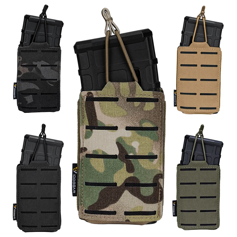 

IDOGEAR Hunting Molle Tactical LSR Singel 5.56 Mag Pouch Mag Carrier Laser Cut Tool Bag Military Paintball Airsoft Accessories