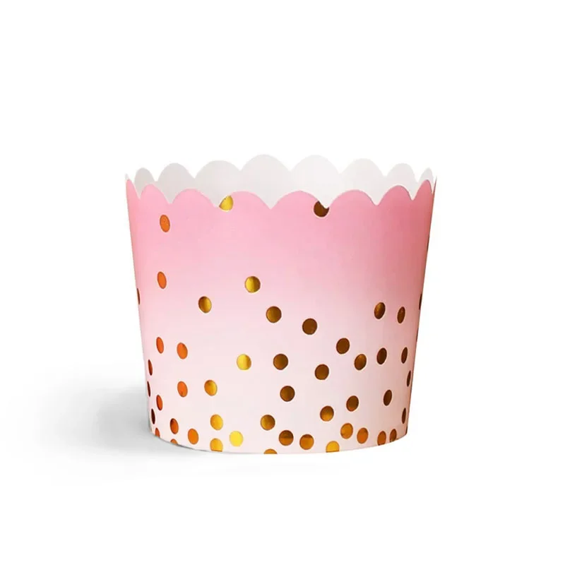 10 pz brillante grande stagnola Cupcake titolari di carta decorazioni di nozze involucri involucri scatola di torta Muffin titolari di carta cupcake oro arrotolato