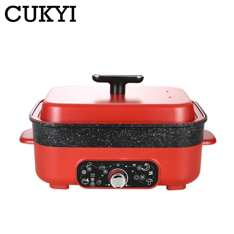 4L Multifunctional Electric Hotpot Thermostatic Multicooker Non-stick Skillet Frying pan Food Steamer barbecue grill Soup stewer 4