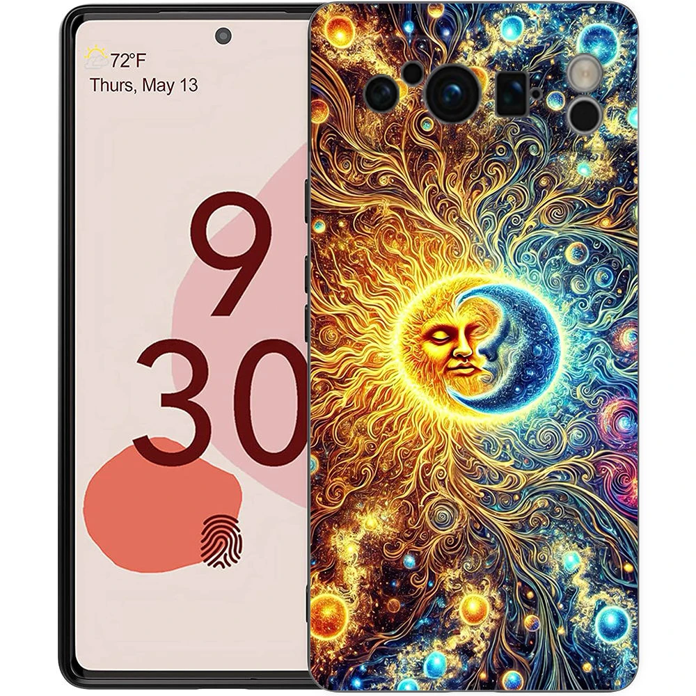 Sun Moon Stars Shockproof TPU Phone Case Cover - Soft Protective Shell s Coque
