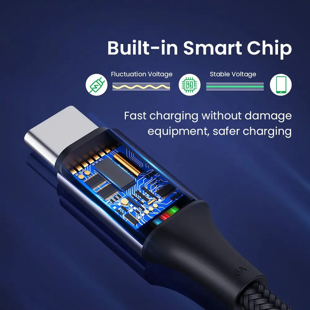 모바일 폰 USB C to USB 타입 C 케이블 PD 100W 고속 충전 케이블 퀵차지 4.0 직각 와이어 90도 데이터 케이블 0.5m/1m/2m