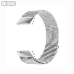 Elegant Milanese Metal Strap - Magnetic Bracelet Replacement Wristband - Charge 5 or 6 (Silver)