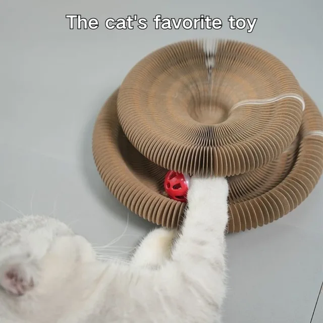 Magic Organ Interactive Cat Toy Scratcher Board Pet Toy Foldable Eco-Friendly Cardboard Flexible Changeable Accordion Shape Toy 3
