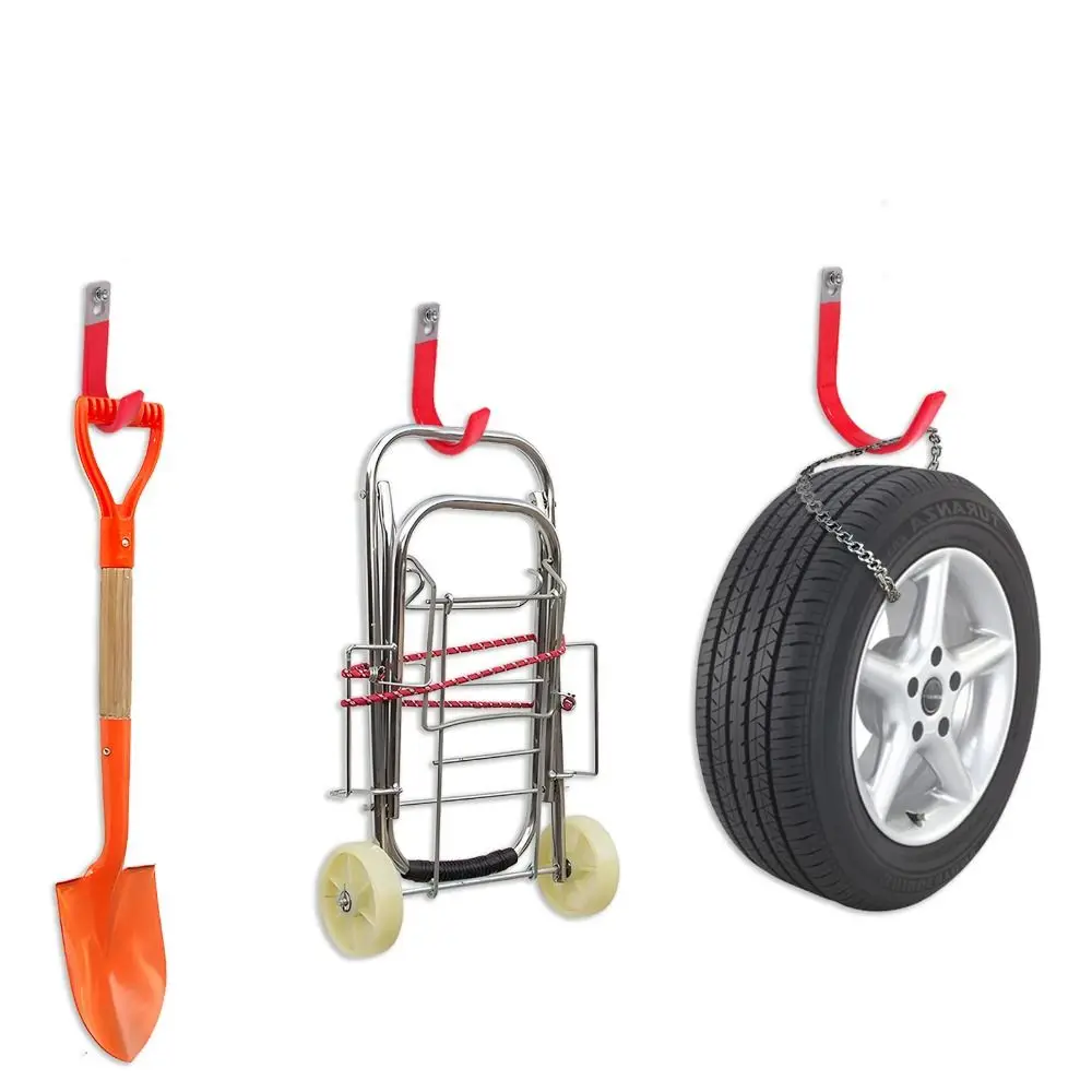 Description Picture 6 of itemGarden Hose Supplies Wall Mounted Garage Hook PVC Red Storage Hooks Stainless Steel L-shaped Ladder Hanging Bracket Heavy Duty