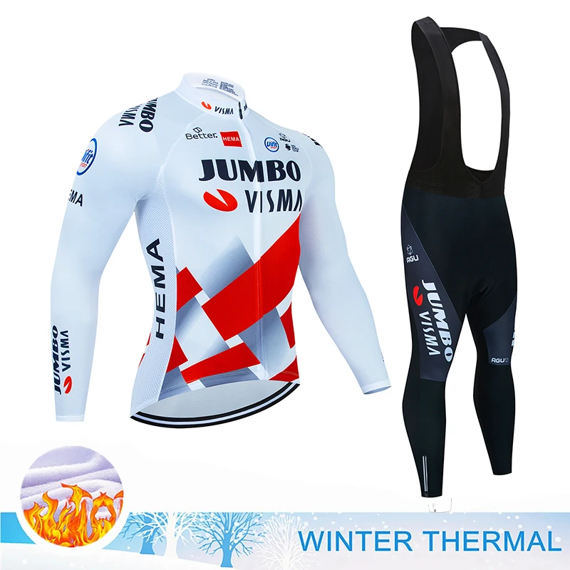 

Sports Clothing Cycling Jersey Men Set Jumbo Visma Uniform Men's Jacket Winter Man Bike Fleece Mtb Male Clothes Suit Costume Bib
