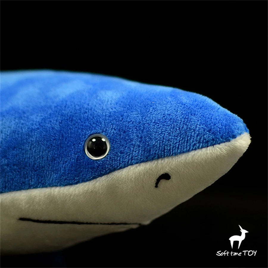 Blue Shark High Fidelity Anime Cute Plushie Gaint Sharks Plush Toys Lifelike Animals Simulation Stuffed Doll Kawai Toy Gifts Kid 5