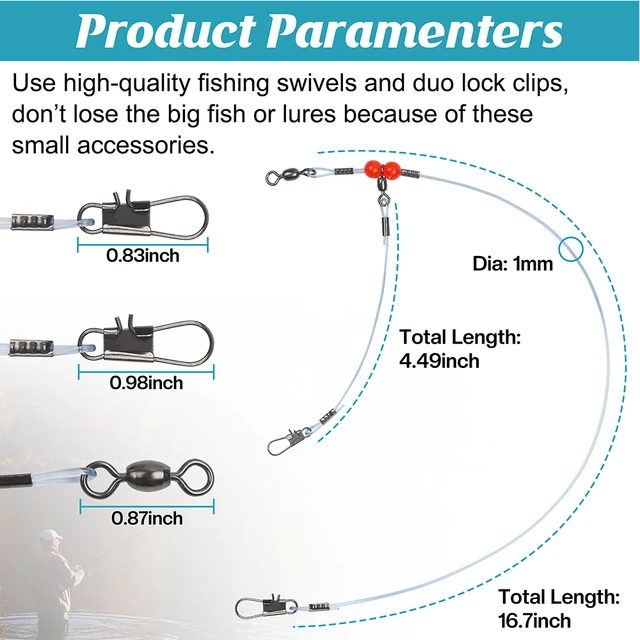 Fishing Stuff 12/24 Pack Nylon Fishing Leader Rigs High Low - Main Image