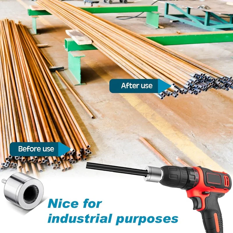 Metal Copper Pipe Cleaner With 1 Replaceable Brushes For Power Drill pipe cleaner brush