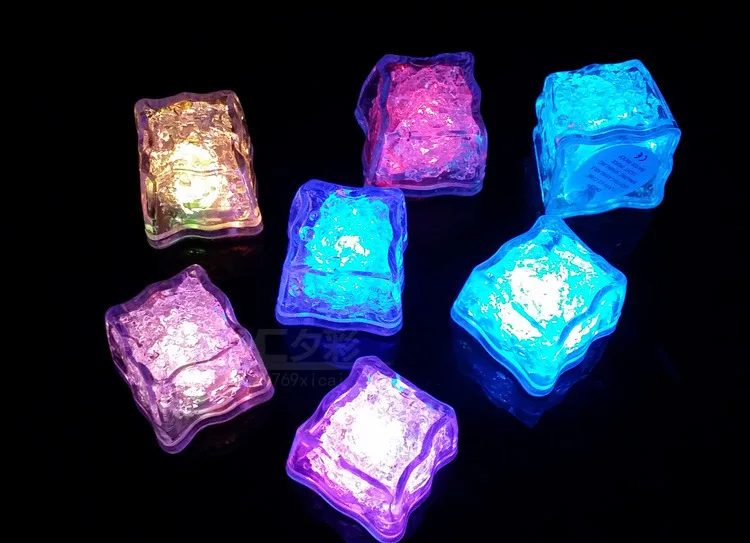 LED Ice Light Glowing Ice Cubes Touch Sensitive Lights Bar Atmosphere Light Lighting In Water For Juice Wine Drinking Glass