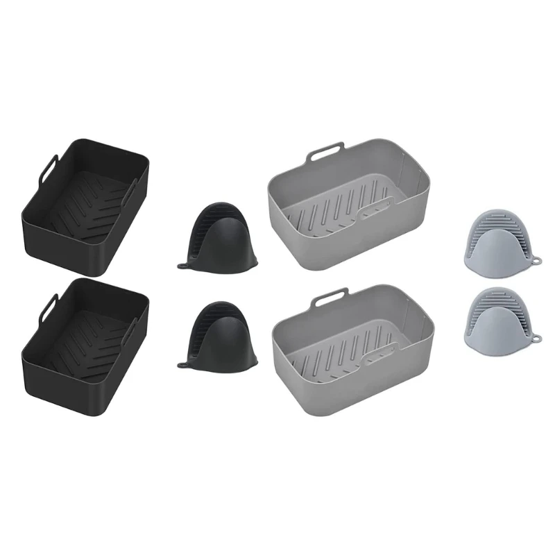 

Silicone Air Fryer Tray Rectangular Siliocne Air Fryer Bowl for DZ201 Air Fryer