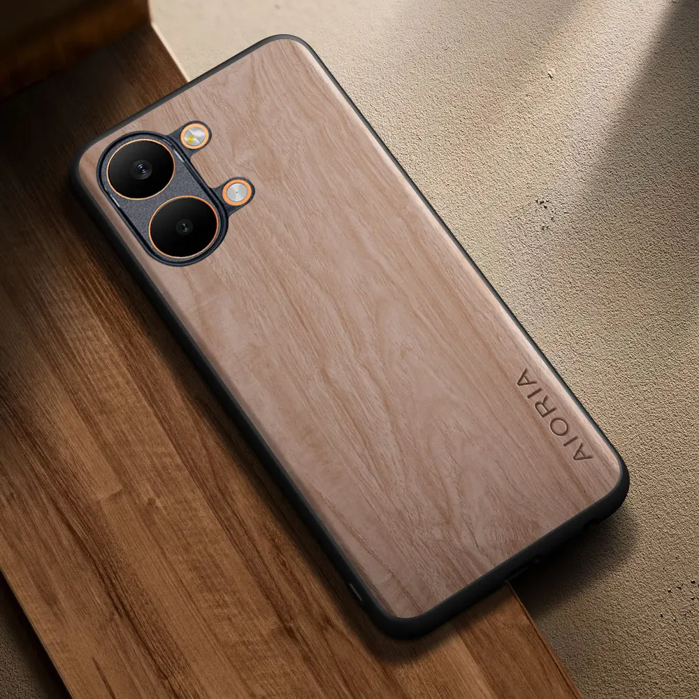 Stylish Wooden Pattern PU Leather Cover - Premium Case
